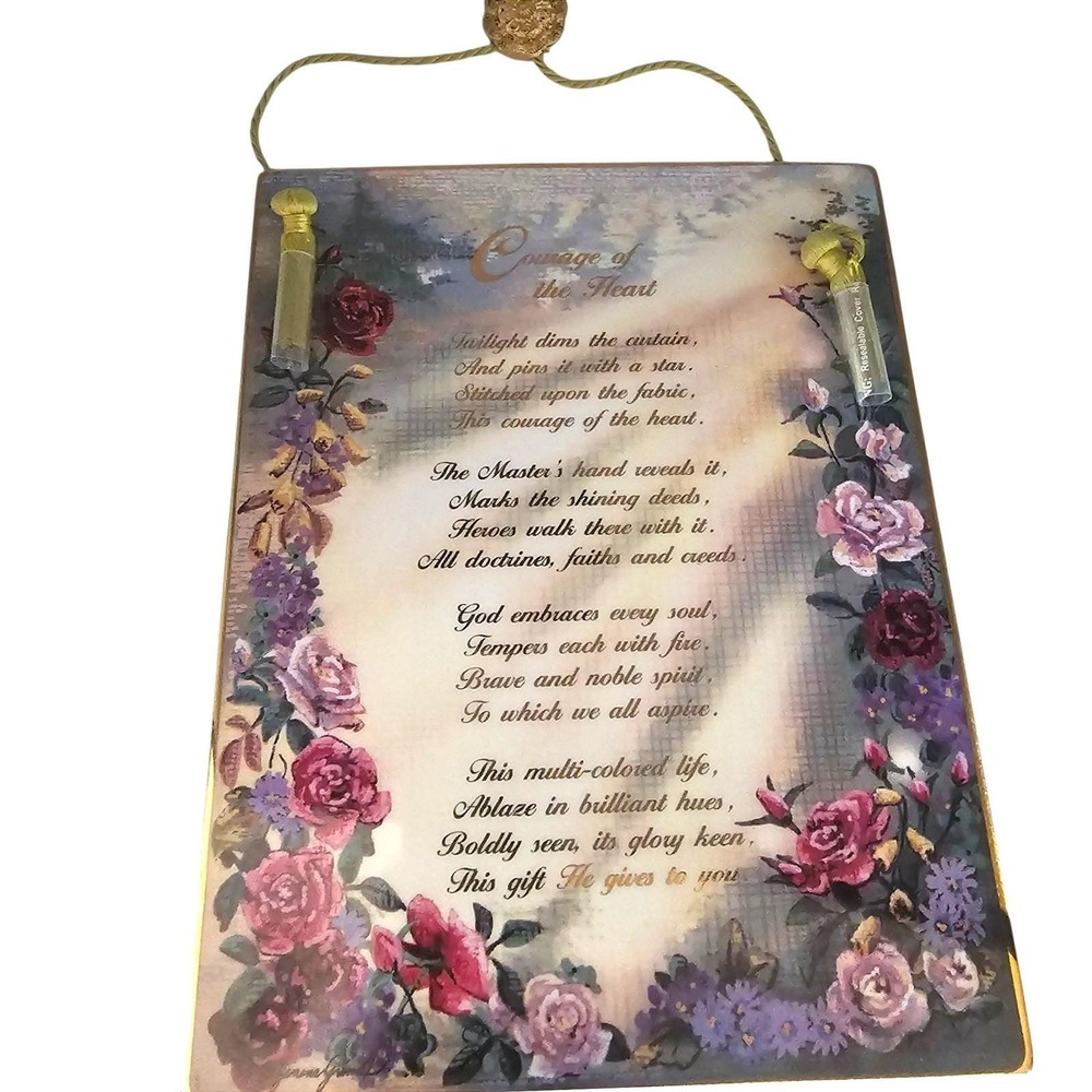 Bradford‎ Exchange Courage of the Heart Janene Grende Floral Ceramic Plate A1047